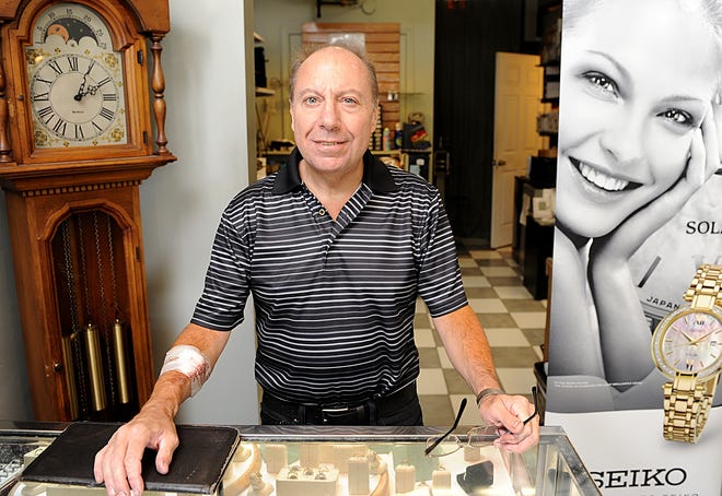 Peter Varriale, owner of Advanced Gems and Jewelry in Framingham, needed a kidney transplant in September 2016 when this photo was taken. He hoped one of his customers would help but it was a lifelong friend who came to his rescue. [Daily News and Wicked LocalFile Photo/Art Illman]