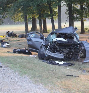 One person died in this one-vehicle crash on M-60 between Three Rivers and Mendon early Saturday morning.