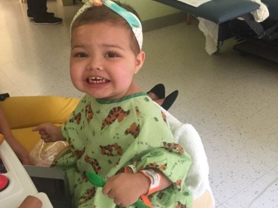 Aaliyah Perez, 1, was diagnosed with acute lymphoblastic leukemia, and has undergone chemotherapy, spinal taps an d other treatments.