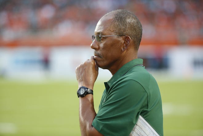 “We’ll be exciting, colorful, explosive and play good defense,” Florida A&M head coach Alex Wood said. “To win a championship, you have to play really good defense.” [ WILFREDO LEE/THE ASSOCIATED PRESS ]
