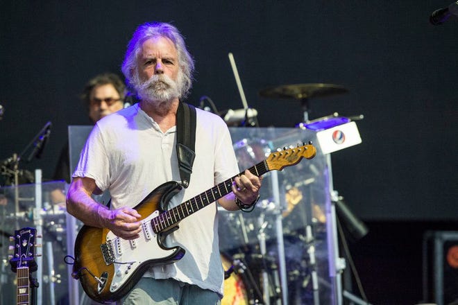FILE - In this June 12, 2016 file photo, Bob Weir of Dead & Company performs at Bonnaroo Music and Arts Festival in Manchester, Tenn. Weir, Phil Lesh, John Fogerty, the Avett Brothers, Jim James, Gov't Mule and Margo Price are part of the line-up at the LOCKN' Festival kicking off Thursday, Aug. 24, 2017, in Arrington, Va. (Photo by Amy Harris/Invision/AP, File)