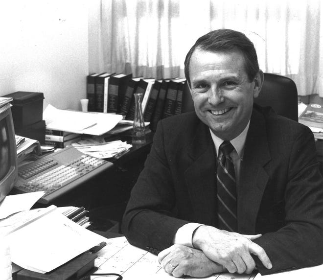 Gene Olander, pictured here in 1991, served as Shawnee County’s District Attorney for 24 years. He died Thursday. (1991 file photograph/The Capital-Journal)