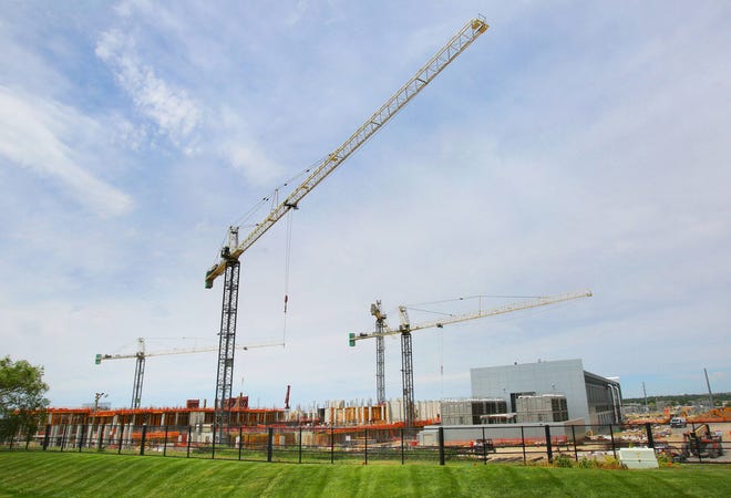 The National Bio and Agro-Defense Facility is slowly taking shape as Manhattan and Kansas State University work to prepare for the opening of the $1.25 billion facility in 2022 or 2023. (Thad Allton/The Capital-Journal)