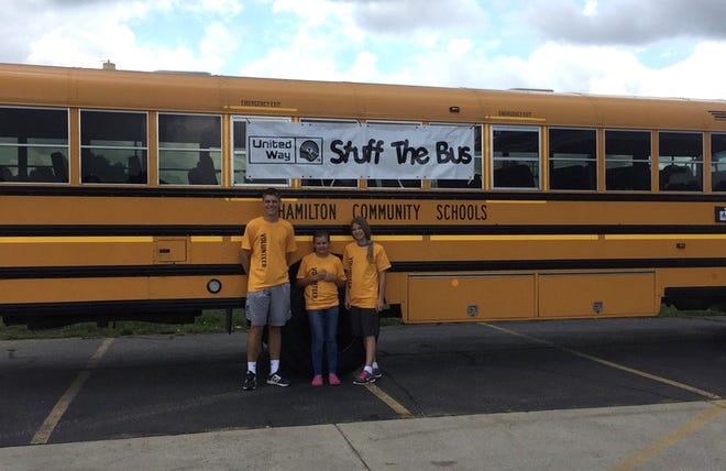 United Way Allegan County raised more than $25,000 in donations through their annual Stuff the Bus event this July, where they had buses collecting donations in nine locations, including Hamilton Food Center in Hamilton. [Contributed]