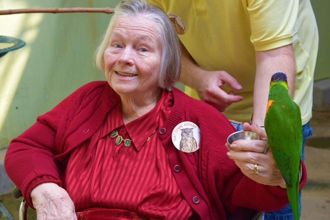 Joyce Hunsinger enjoying her day at the National Aviary in Pittsburgh on Aug. 19.