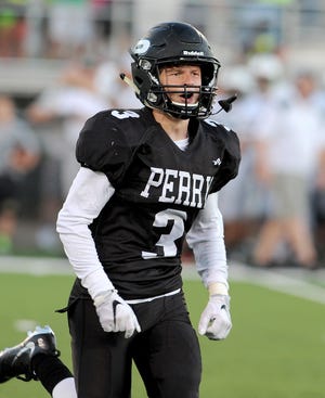 Perry's Robby Kirchner scored the Panthers' only first half TD against Central Catholic. (CantonRep.com / Ray Stewart)