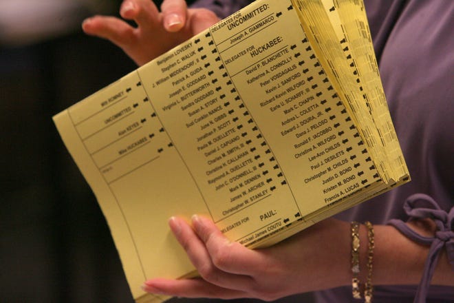 Emergency mail ballots are prepared at the secretary of state's office. A computer-analysis by former gubernatorial candidate Ken Block found evidence of people potentially voting for candidates in municipalities where they do not live.

[The Providence Journal, file / Bill Murphy]