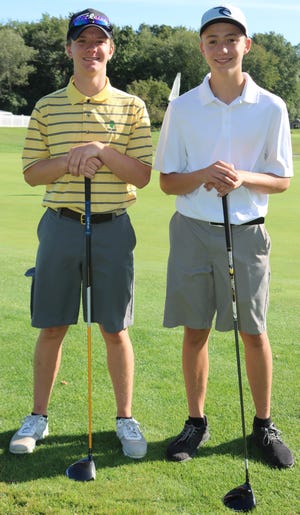 PHOTO BY GEORGE AUSTIN/THE SPECTATOR/SCMG

John Salamone (left) and Thomas Durette are the captains of this year's Somerset Berkley Regional High School golf team.