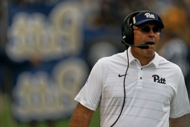 Pittsburgh head coach Pat Narduzzi an NCAA football game against Youngstown State, Saturday in Pittsburgh.