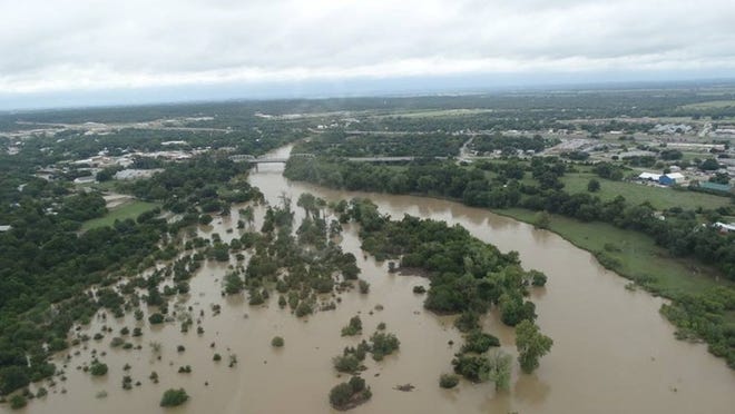 The Colorado River in Bastrop crested at 25.92 feet on Aug. 28 as Tropical Storm Harvey dropped 16.40 inches of rain near the city from overnight Aug. 25 to Aug. 28. PHOTO BY LYNDA HUMBLE