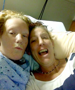 Robin Goldy (right) is hopeful that her daughter, Savanna Gentile, will make a full recovery after being struck by a car on Sunset Road in Burlington Township on Aug. 3.