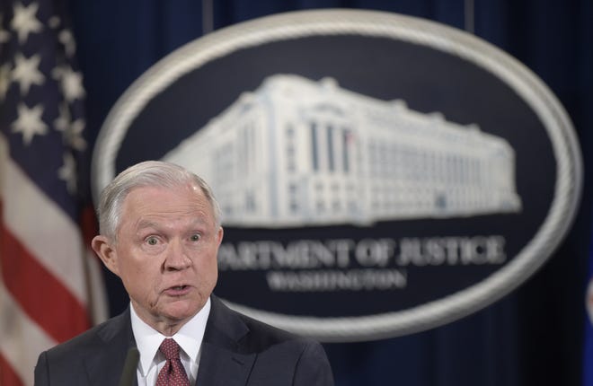 Attorney General Jeff Sessions makes a statement at the Justice Department in Washington, Tuesday, Sept. 5, 2017, on President Barack Obama's Deferred Action for Childhood Arrivals, or DACA program, which has provided nearly 800,000 young immigrants a reprieve from deportation and the ability to work legally in the United States. Sessions announced the termination of the program. (AP Photo/Susan Walsh)