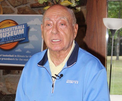 ESPN icon color commentator Dick Vitale speaks to the media prior to his speaking engagement at the Elks Lodge Thursday.