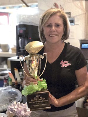 Susan Buckley, the chef of Arnold's Lobster and Clam Bar of Eastham, won the third annual Cape Cod Quahog Challenge, according to a statement. The Aug. 6 event was a fundraiser for the Housing Assistance Corp. of Hyannis. [Photo provided by Arnold's Lobster and Clam Bar]