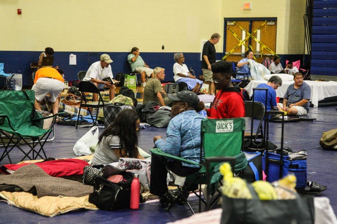 Mainland High School served as one of the Volusia shelters from Hurricane Irma last Saturday. The school district is reopening four schools Saturday to provide hot meals to victims of the hurricane that hit last Sunday and Monday. [News-Journal/Lola Gomez]