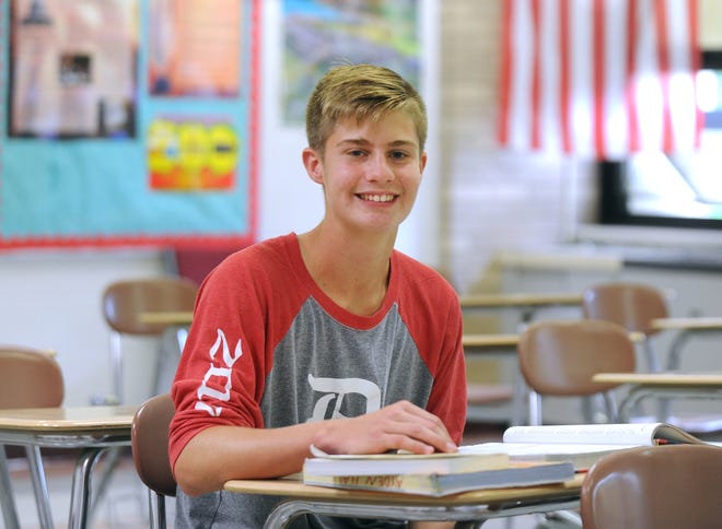 TIMES-REPORTER PAT BURK

Dover Middle School student Ayden Hall is September's Kid of Character.