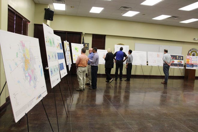 Transportation plans on display at the Gonzales Public Safety Center, derived from citizens' surveys and feedback.