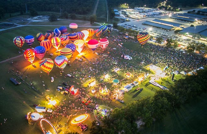 Aerial view of Ascension Hot Air Balloon Festival