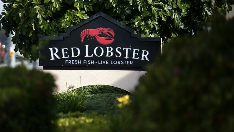 Stock image of Red Lobster sign. (Photo by Justin Sullivan/Getty Images)