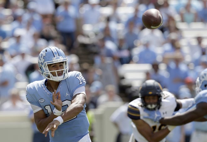 North Carolina quarterback Chazz Surratt has thrown for 588 yards and four touchdowns in the Tar Heels' 1-2 start. [AP Photo/Gerry Broome]