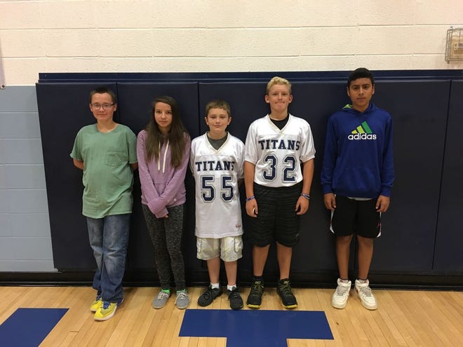 Monmouth-Roseville Junior High School named Ethan Davis, Norman Oeth, Jairo Albarran, Dawson Root and Jasmine Garduno as its Terrific Titans for the week of Sept. 19. [PHOTO PROVIDED]
