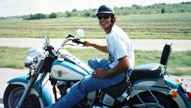 Anthony Benesh III was shot and killed six months ago while leaving a northeast Austin pizza parlor with his girlfriend and two young sons.This is a family photo courtesy of his ex-wife Carol Benesh Hall showing Benesh in 1998 on top of his Harley Davidson motorcycle.