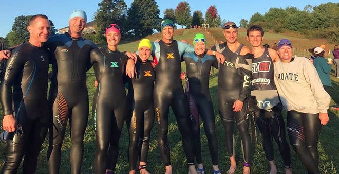 The SIX03/Philbrick's triathlon team is pictured here at the Pumpkinman Triathlon in South Berwick, Maine, on Sept. 10. [Courtesy photo]