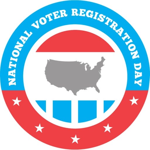 National Voter Registration Day will be observed here Tuesday, Sept. 26.