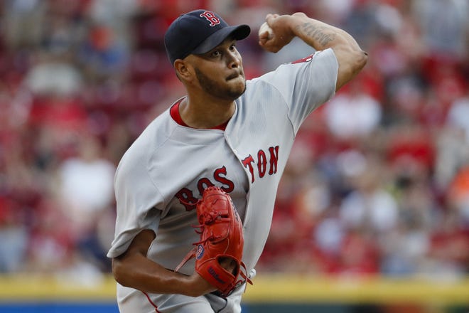 Red Sox starting pitcher Eduardo Rodriguez saved his best performance of the season for Boston's 5-0 win over the Cincinnati Reds on Saturday. [AP Photo/John Minchillo]