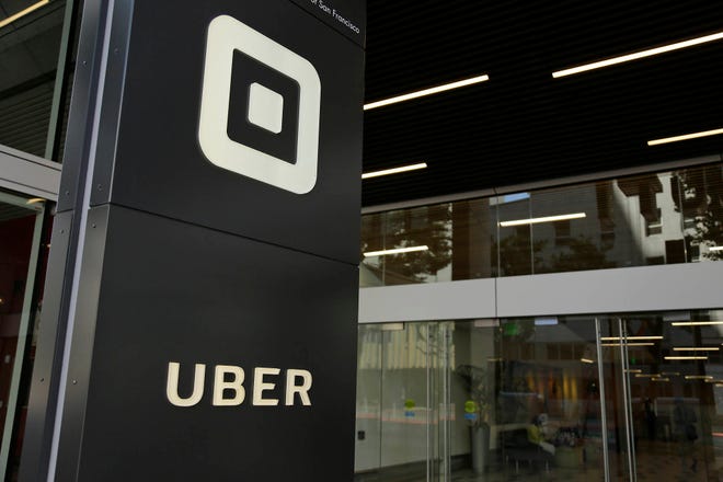 FILE - This Wednesday, June 21, 2017, file photo shows the building that houses the headquarters of Uber, in San Francisco. Transport for London says it won’t renew a license for Uber to operate in the British capital. (AP Photo/Eric Risberg, File)