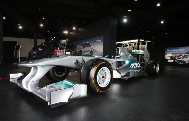 A FormulaOne race car is one of the seven vehicles on display at the newly remodeled Mercedes-Benz Training Center and Visitor Center in Vance, Ala. on Tuesday Feb. 3, 2015. [Staff file photo / Erin Nelson]