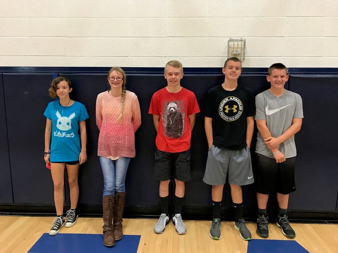 Monmouth-Roseville Junior High School named Cierra Anders, Laurabeth Bosomworth, Logan Bratcher, Aden Davis and Kole Hume as its Terrific Titans for the week of Sept. 19. [PHOTO PROVIDED]