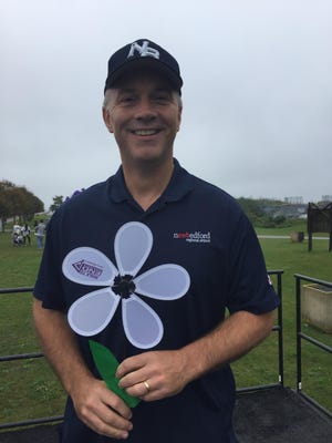 New Bedford Mayor Jon Mitchell at the Alzheimer’s Association’s Southeastern Massachusetts Walk to End Alzheimer’s® at Fort Taber in New Bedford. [Submitted photo]