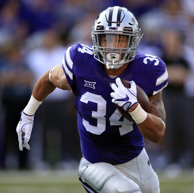 Kansas State running back Alex Barnes is averaging a respectable 4.9 yards per rush, but has only 33 carries in three games. [ASSOCIATED PRESS]