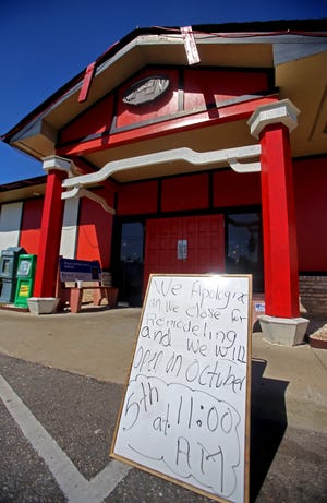 A sign explains the remodeling closure at Shelby Family Restaurant located at 1683 E. Dixon Blvd. [Brittany Randolph/The Star]
