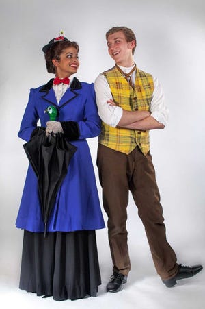 Amanda Gross and Mathew Fedorek, students at the Lincoln Park Performing Arts Charter School, star in Lincoln Park's production of "Mary Poppins," which opens this weekend at the Midland facility.