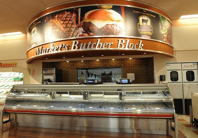 A butcher shop, where meats will be cut to order, is part of the new Market Basket.