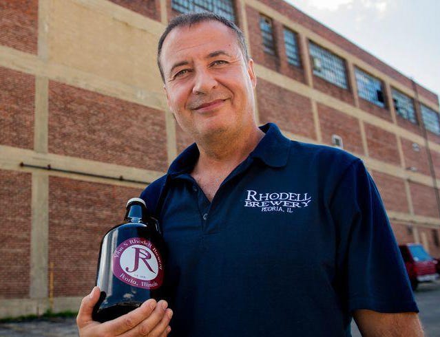 Mark Johnstone, owner of Rhodell Brewery, in Peoria's Warehouse District,