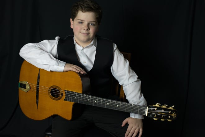 Musician Henry Acker, 13, will perform during this weekend's Django by the Sea Festival events in Portsmouth and Kittery. [Courtesy photo]