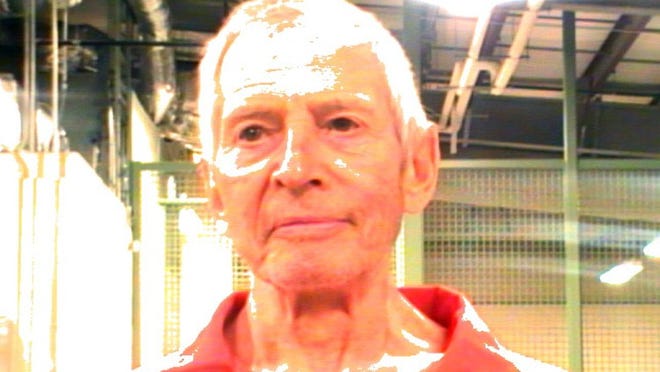 NEW ORLEANS, LA - MARCH 14: In this handout provided by the Orleans Parish Sheriffs Office, OPSO, Robert Durst poses for a mugshot photo after being arrested and detained March 14, 2015 in New Orleans, Louisiana. Family member of a prominent New York City real estate empire and subject of a HBO series, Durst has been arrested on a first-degree murder warrant issued by police in Los Angeles related to the death of his friend, Susan Berman. (Photo by Orleans Parish Sheriffs Office via Getty Images)