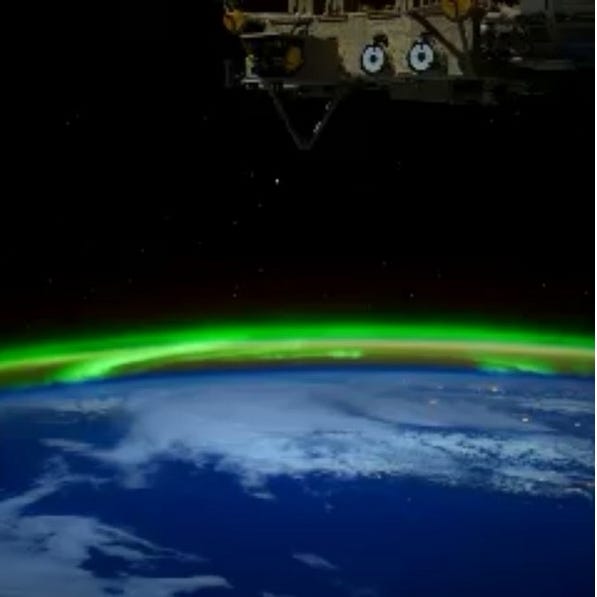 This is a view of the Earth, along with the stunning Aurora Borealis, as seen from the International Space Station. [NASA]