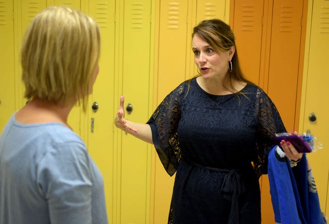 New Jersey Education Commissioner Kimberley Harrington (right) announced $2.7 million in funding to help students in recovery across the state.