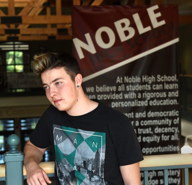 Stiles Zuschlag, a transgender teenager, transferred to Noble High School for his senior year after, saying he was told he was no longer welcome at Tri-City Christian Academy in Somersworth. [Deb Cram/Fosters.com and Seacoastonline, file]