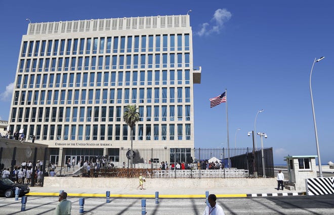 A U.S. flag flies at the U.S. embassy in Havana, Cuba. [DESMOND BOYLAN/AP FILE PHOTO]