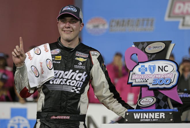 Look who showed up? And won! Alex Bowman is 1-for-1 this year after winning last Saturday night's Xfinity race at Charlotte. [ASSOCIATED PRESS/CHUCK BURTON]