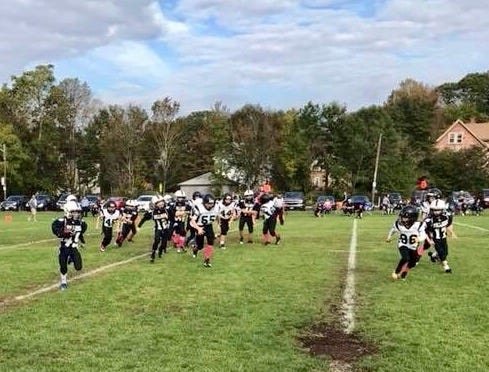 The Plymouth South Jaguar JV Mites lost to Rockland last weekend. [Courtesy photo]