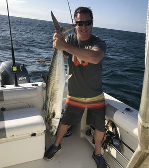 Angler Rick Horner from Murfeesboro, Tennessee had a great day of live bait king mackerel fishing with Captain Bobby Bourquin of Teezher Charters. [Marc Maus/Gatehouse Media Correspondent]