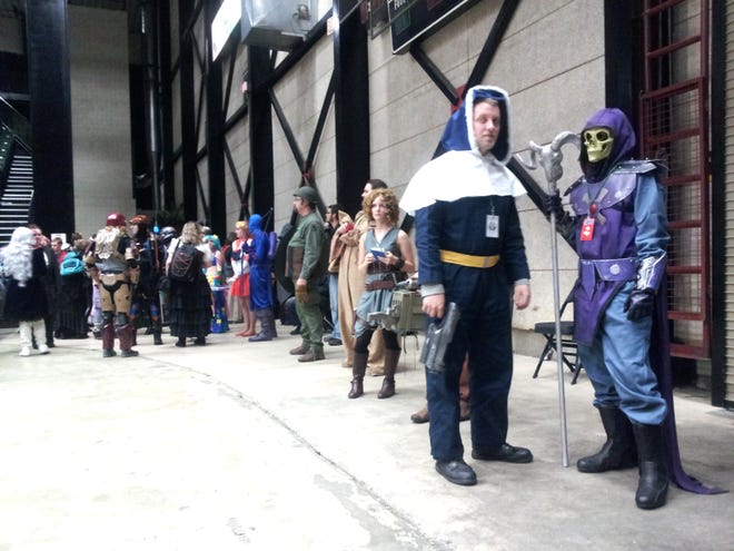 Grand Rapids Comic-Con attendees line up for the cosplay contest in 2014. [Sarah Heth/Sentinel staff]