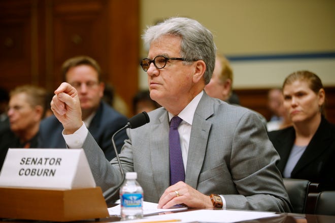 Former Sen. Tom Coburn, R-Tulsa, testifies in 2014 before a House Oversight and Government Reform Committee hearing regarding Social Security and disability benefits. [AP File Photo]