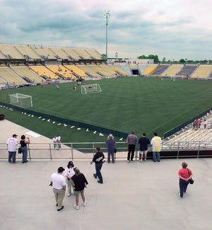 In this May 15, 1999, file photo, the stadium built for the Columbus Crew soccer team is shown. The owner of the Crew SC says the team will move to Austin, Texas, unless a new stadium is built in Columbus. Precourt Sports Ventures, owner of the Major League Soccer club since 2013, said it "is exploring strategic options to ensure the long-term viability of the club." [AP FILE PHOTO]